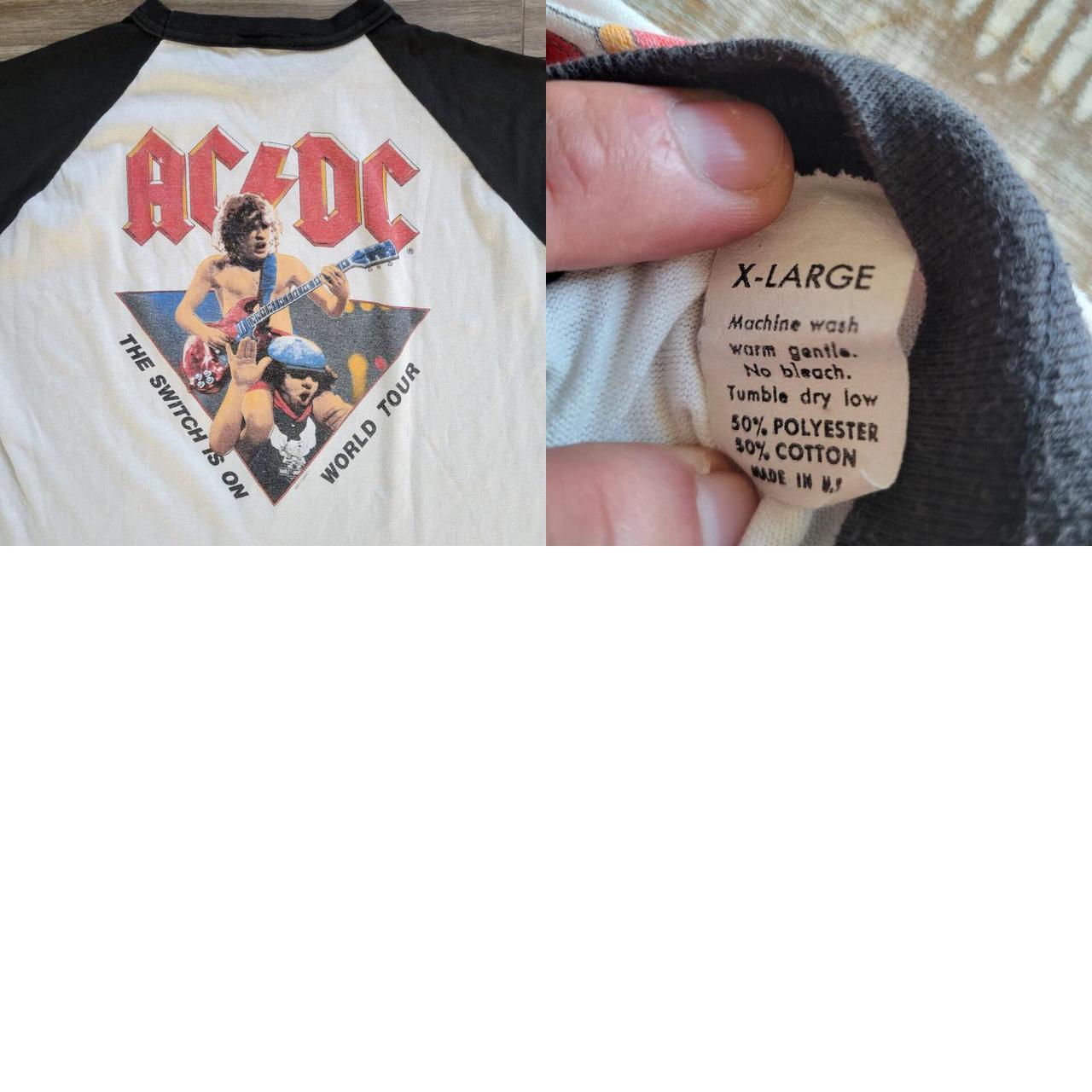 Vintage 80s AC/DC Concert T Shirt The Switch is On... - Depop