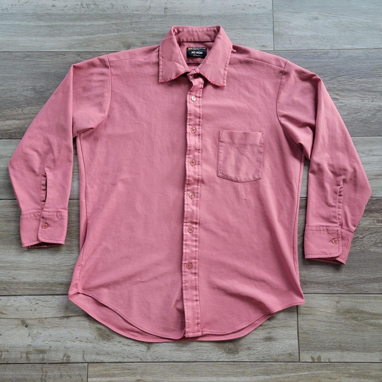 Vintage 70s JC Penney Non Knit Short Sleeve Shirt... - Depop