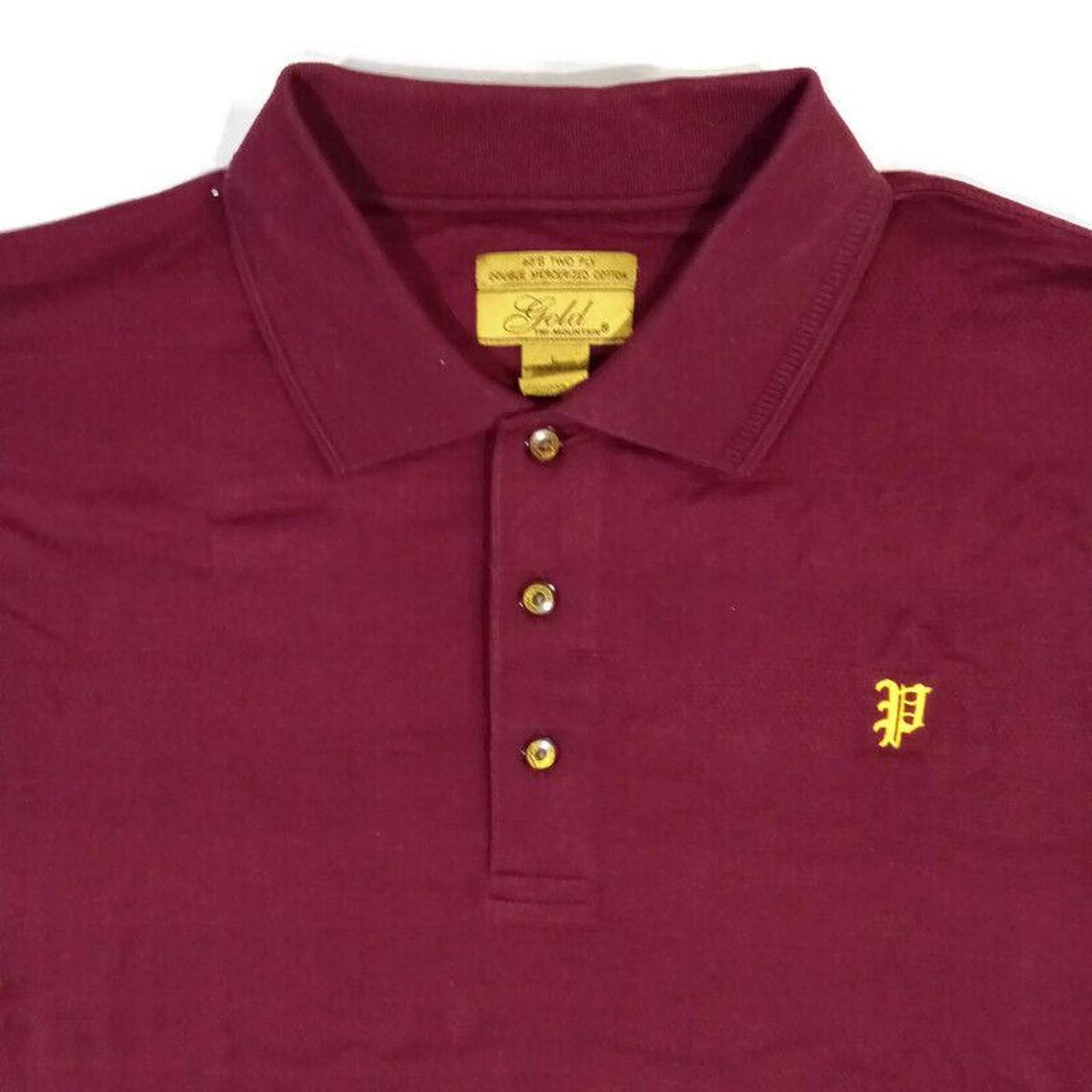 Tri-Mountain Gold Monogram Polo Shirt Men's Large Orange Double-Ply Cotton  Shirt