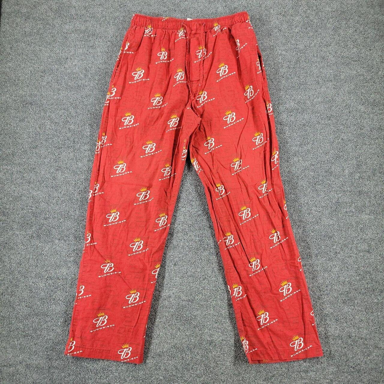Budweiser Pajama Pants Men's Medium Red Winner's... - Depop