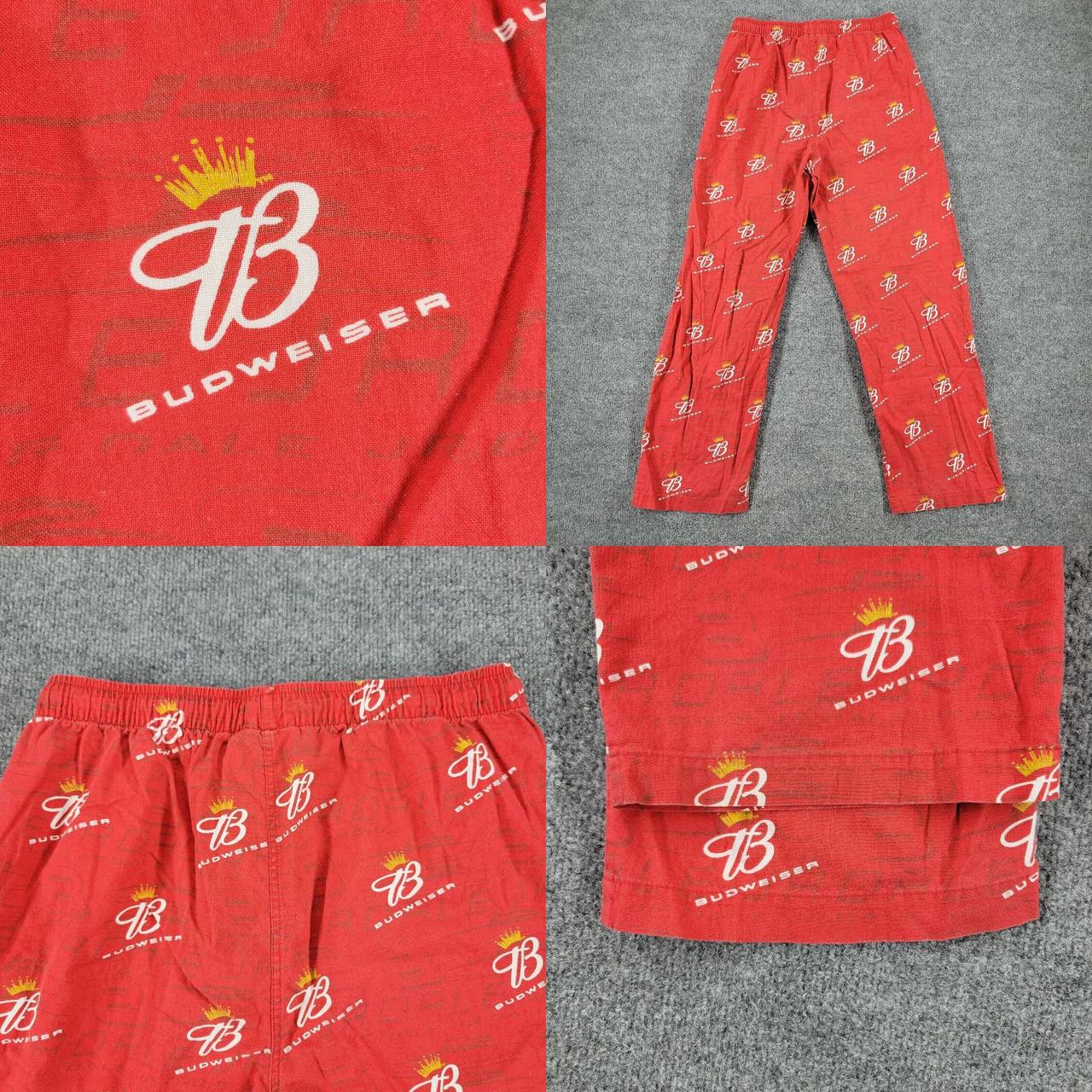 Budweiser Pajama Pants Men's Medium Red Winner's... - Depop