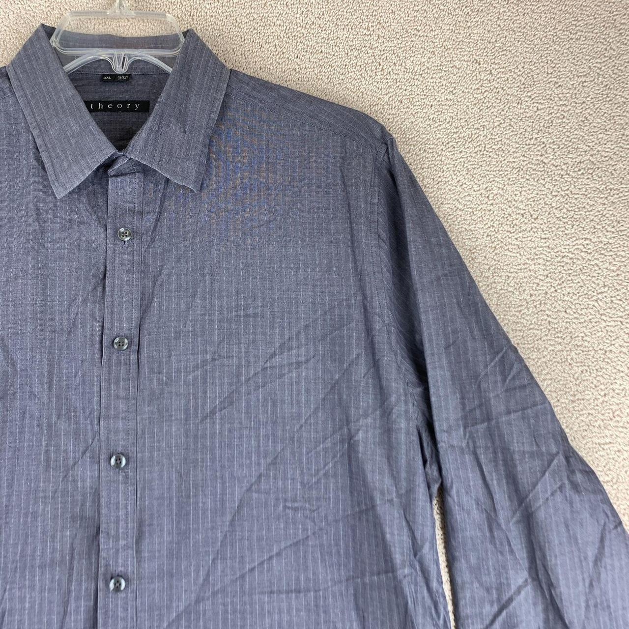 Theory Button Up Shirt Men's 2XL XXL Long Sleeve... - Depop