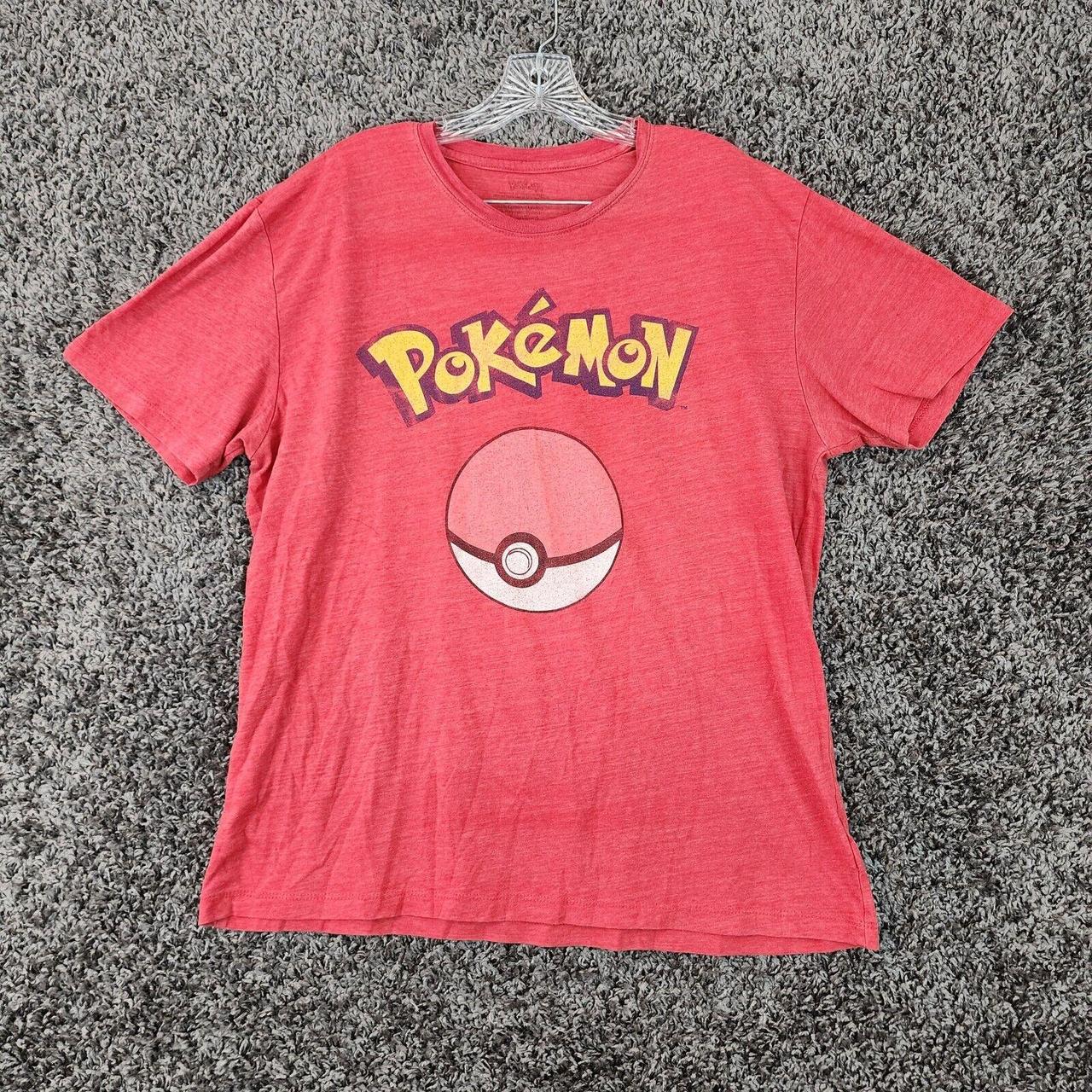 Pokemon Mens Red Short Sleeve Graphic Tee Size... - Depop