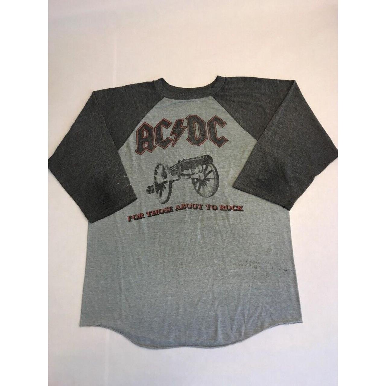 Vintage 1982 AC/DC Tour T-shirt Size L Raglan 80s... - Depop