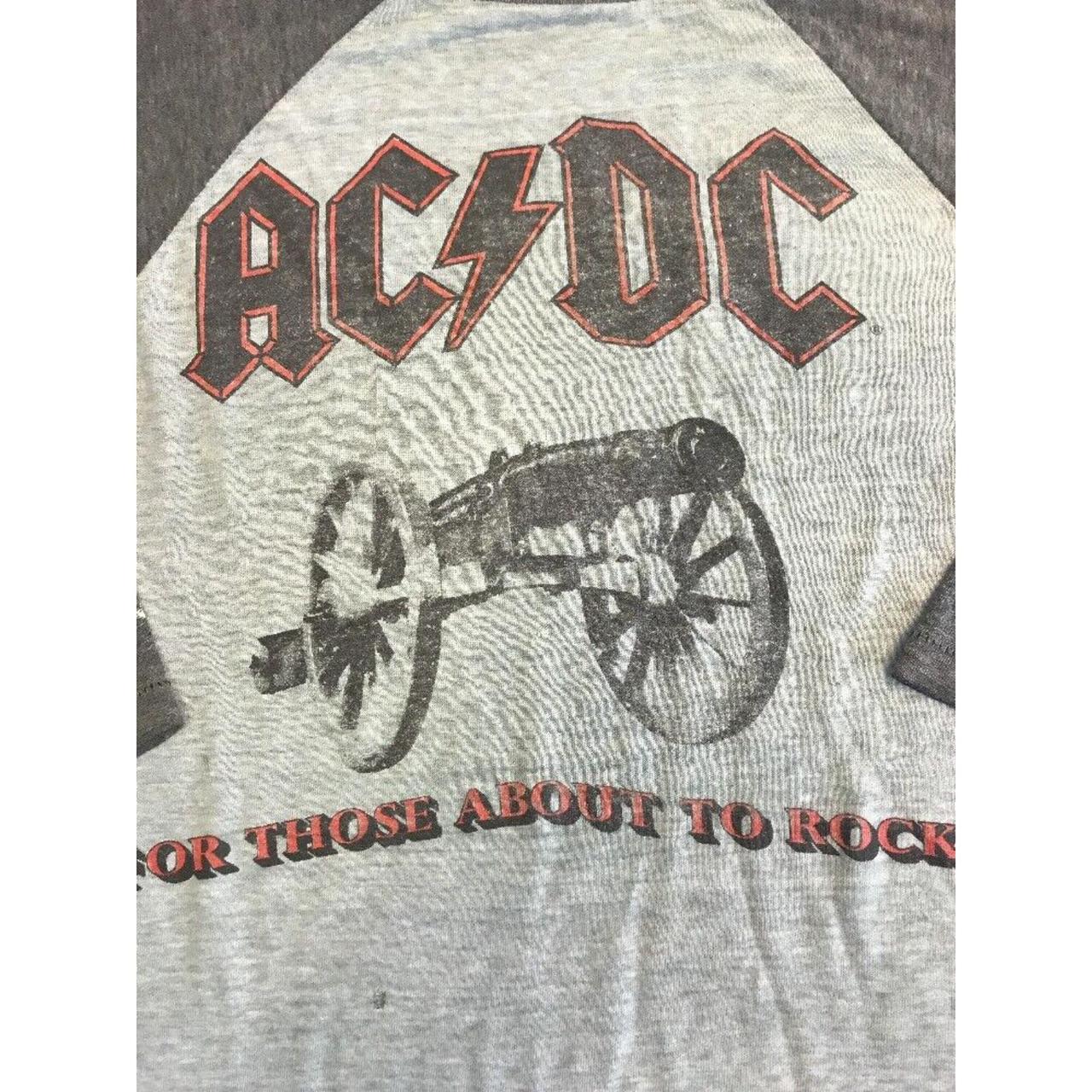 Vintage 1982 AC/DC Tour T-shirt Size L Raglan 80s... - Depop