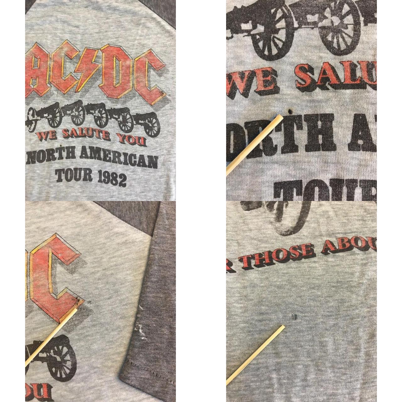 Vintage 1982 AC/DC Tour T-shirt Size L Raglan 80s... - Depop