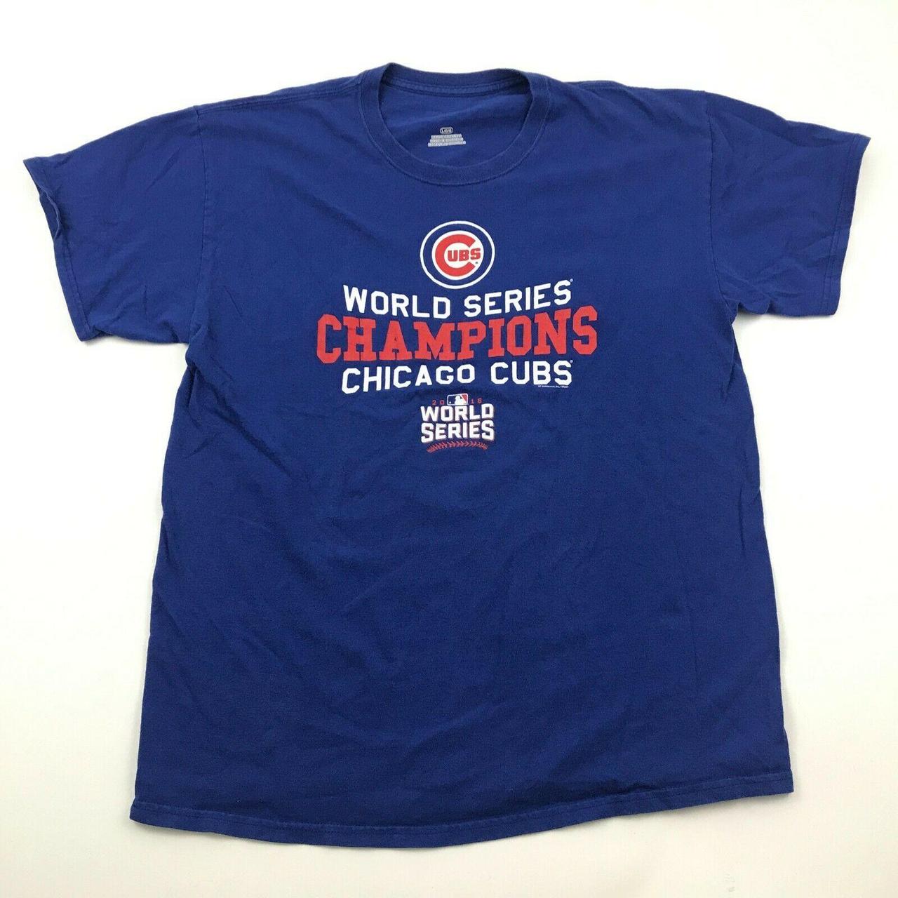 Chicago Cubs 2016 World Series MLB Blue Short Sleeve T-Shirt Adult
