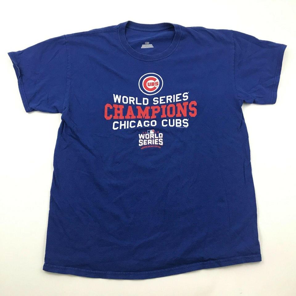 MLB Chicago Cubs Shirt Size Large Blue Tee Short - Depop