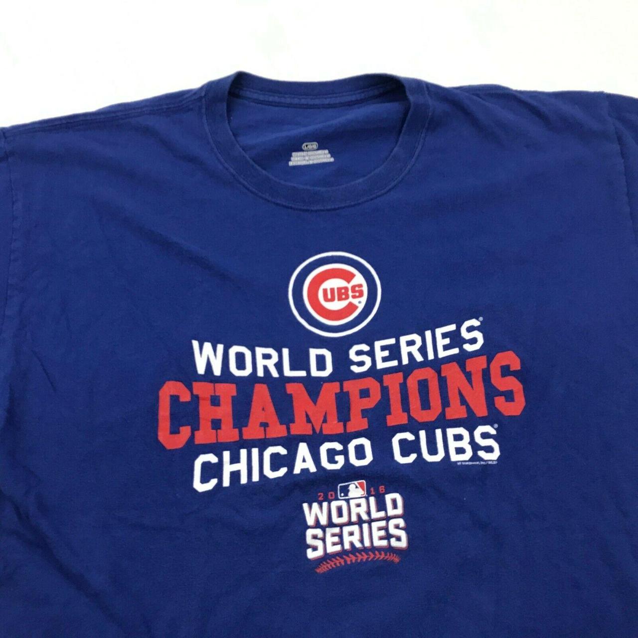 Chicago Cubs 2016 World Series MLB Blue Short Sleeve T-Shirt Adult