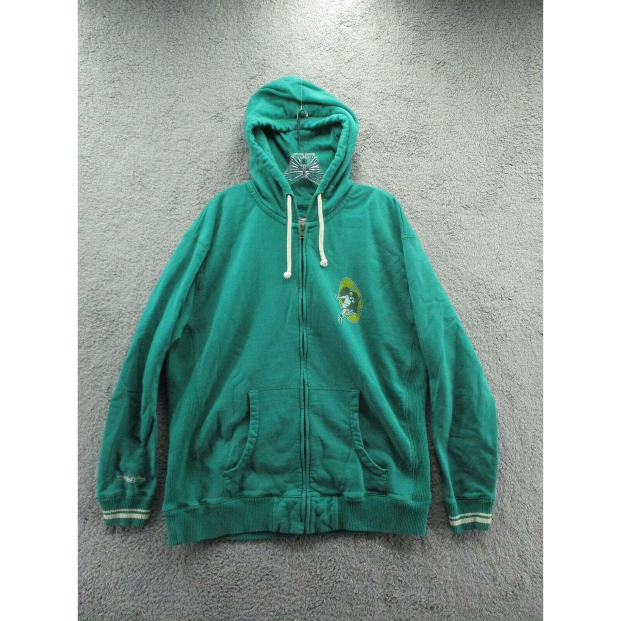 Mitchel & Ness Zip Hoodie Green Bay Packers Green - Depop