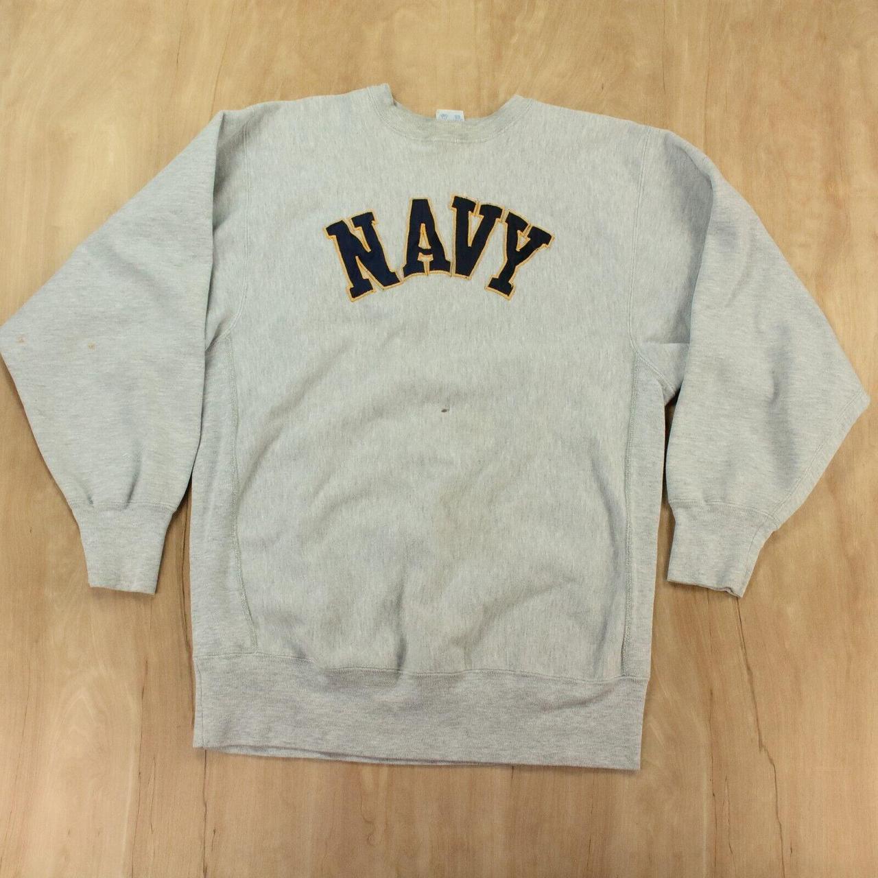 Champion Men's Navy Sweatshirt | Depop