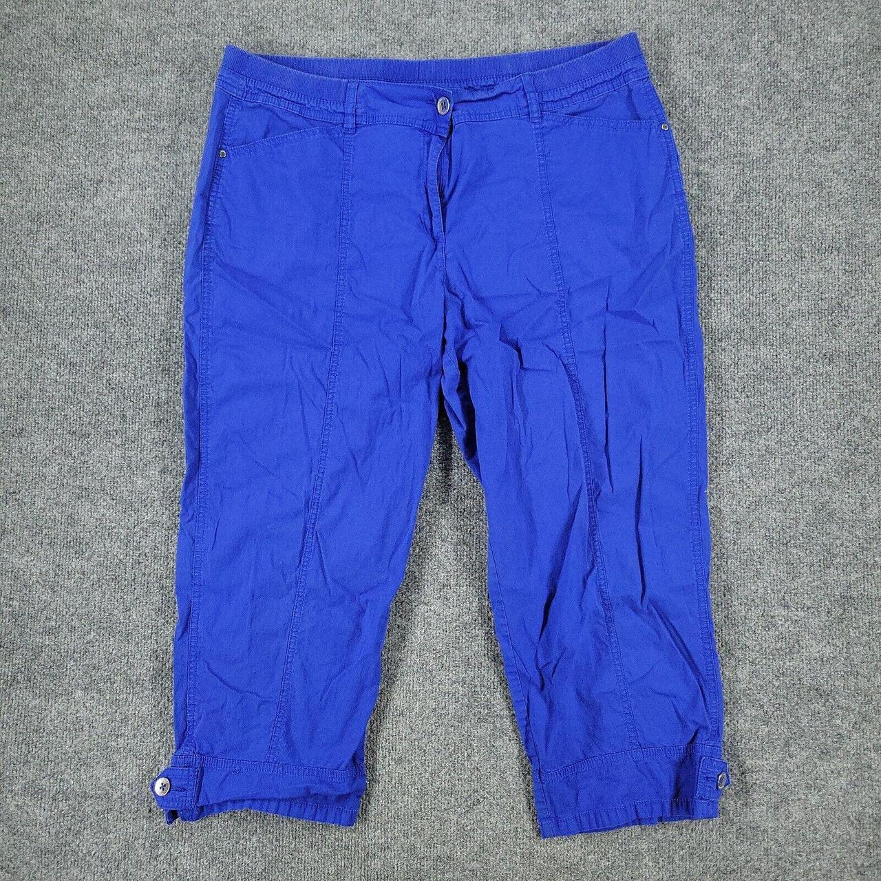 Chico's Pants Women's Size 35 Blue Capri Straight... - Depop