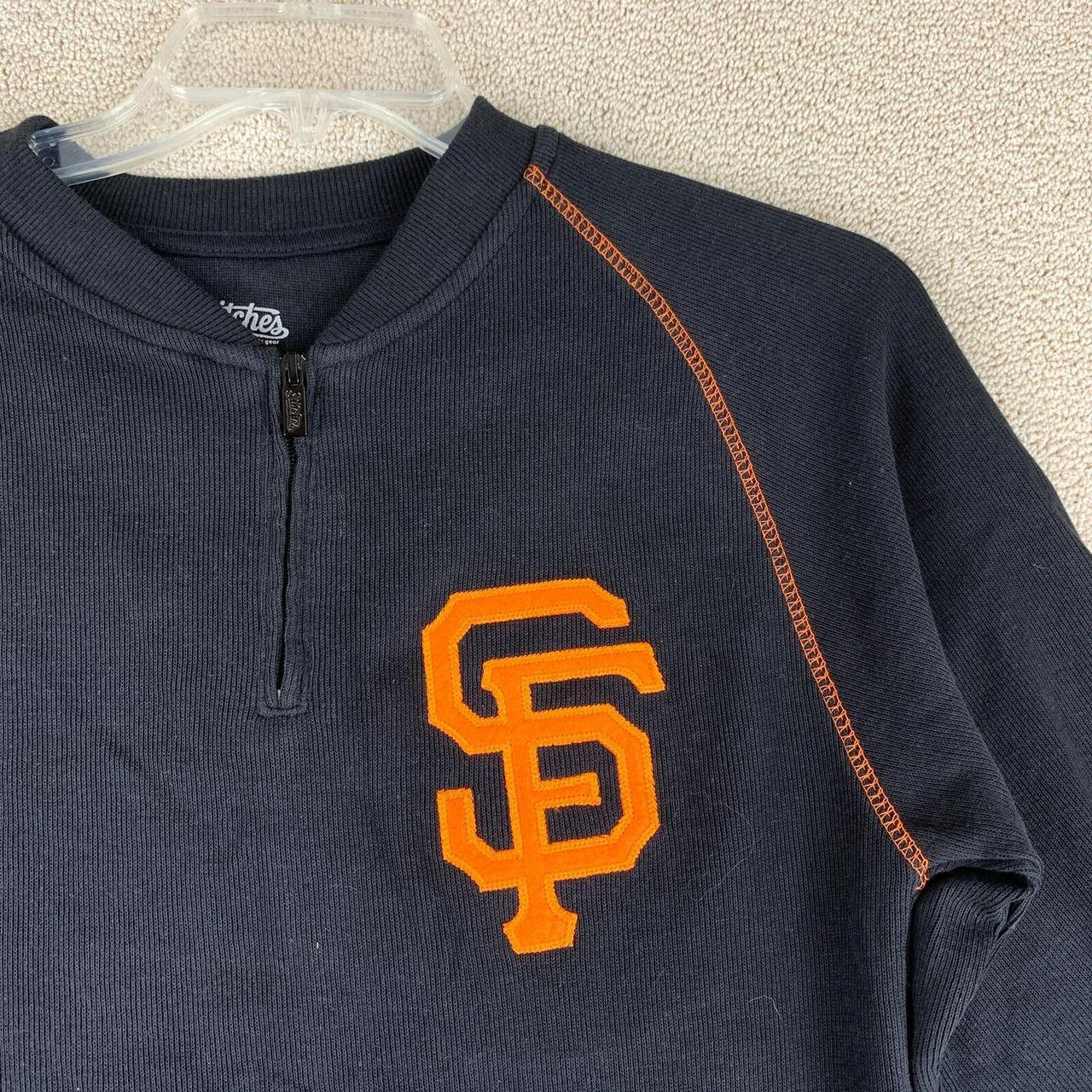 San Francisco Giants Stitches Youth Raglan Quarter-Zip Jacket - Black