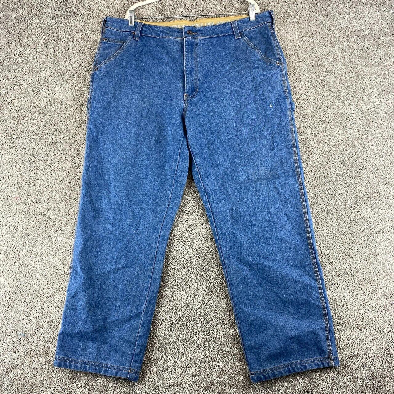 Smiths Workwear Mens Size 40 X 30 Blue Straight Leg... - Depop