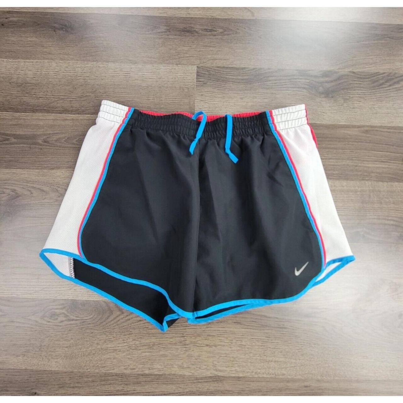 black nike shorts with colorful trim