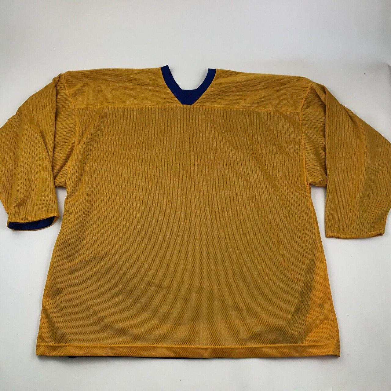 VINTAGE Hockey Jersey One Size L - XL Blue Yellow... - Depop