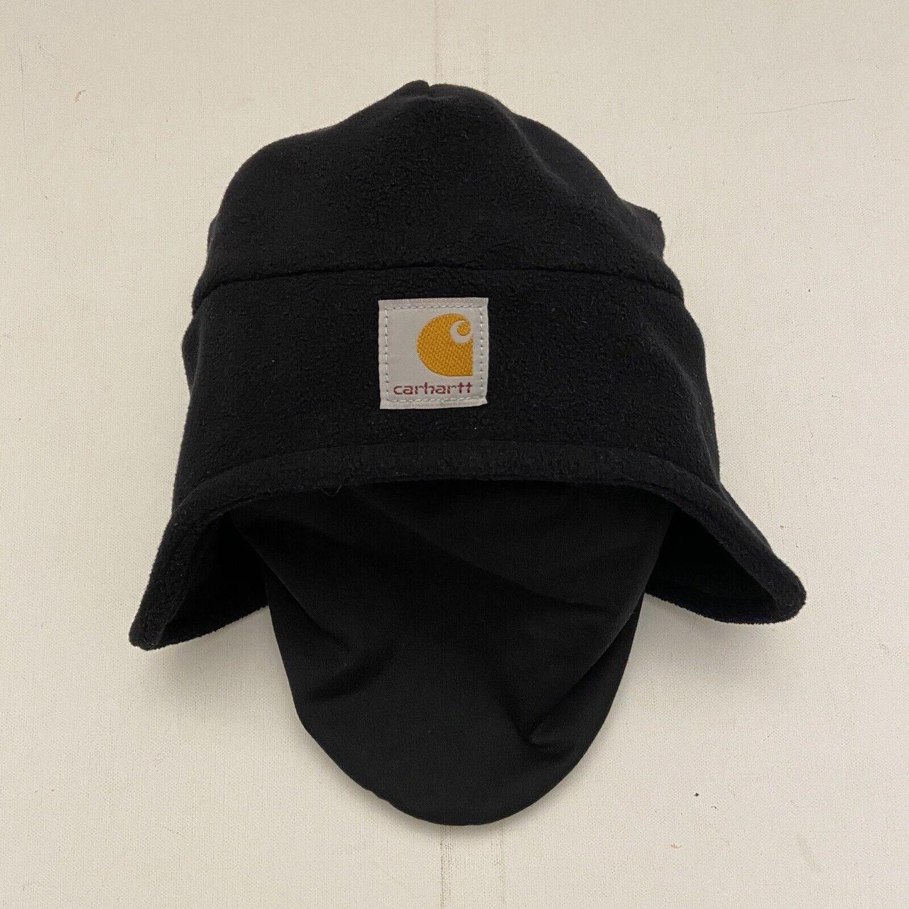 Carhartt Black Fleece Winter Hat With Ear Flaps And... - Depop