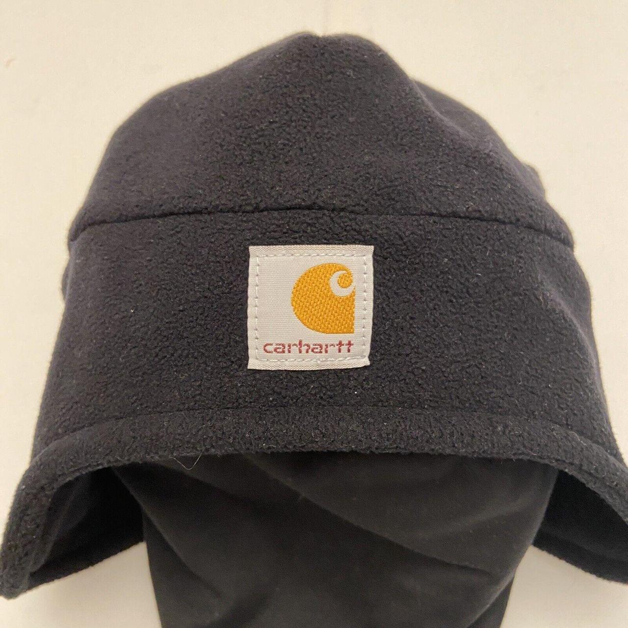 Carhartt Black Fleece Winter Hat With Ear Flaps And... - Depop