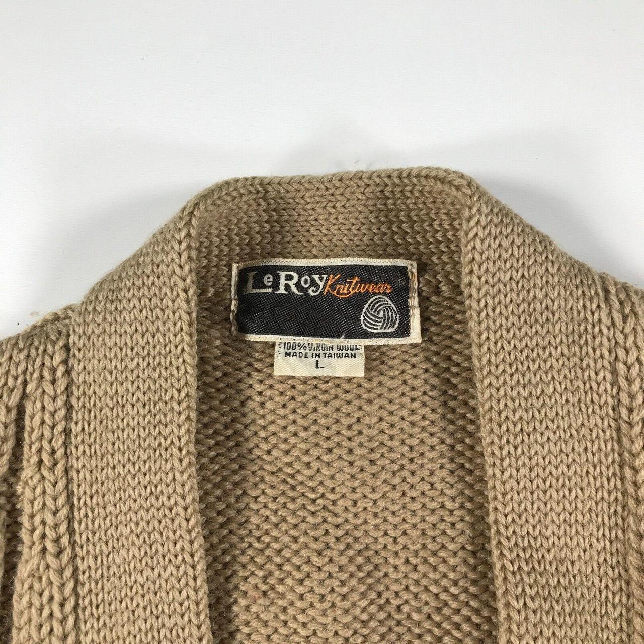 Vintage LeRoy Knitwear Sweater Vest Mens Large Brown... - Depop