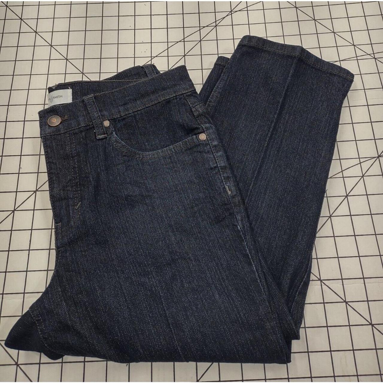 Jaclyn Smith Cropped Denim Jeans Women's 6 Dark Wash... - Depop