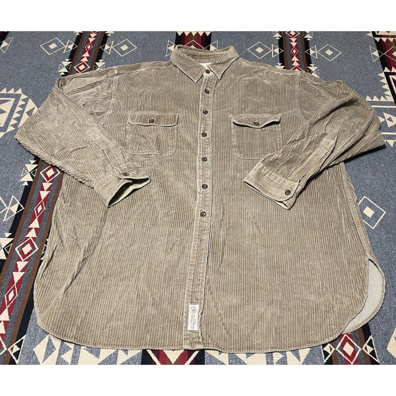 Abercrombie & Fitch Brown Tan Corduroy Button-Up... - Depop