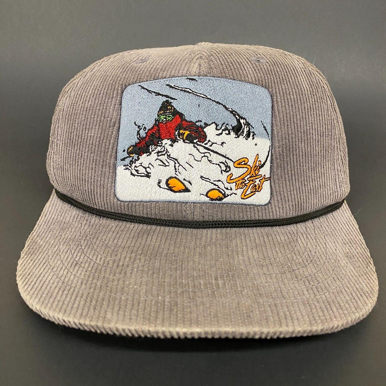 Ski the East Hat Corduroy Snapback Cap Gray Mountain... - Depop
