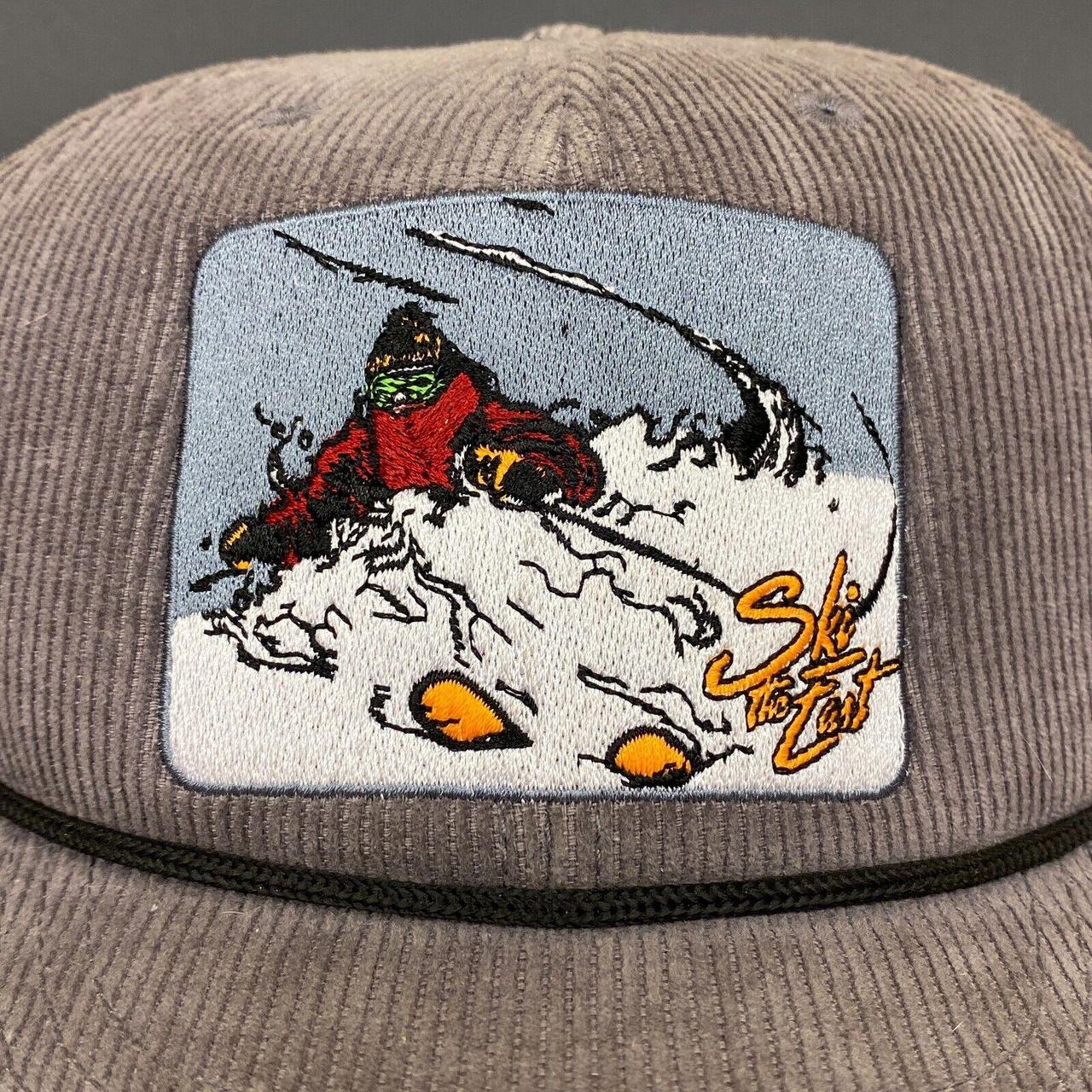 Ski the East Hat Corduroy Snapback Cap Gray Mountain... - Depop