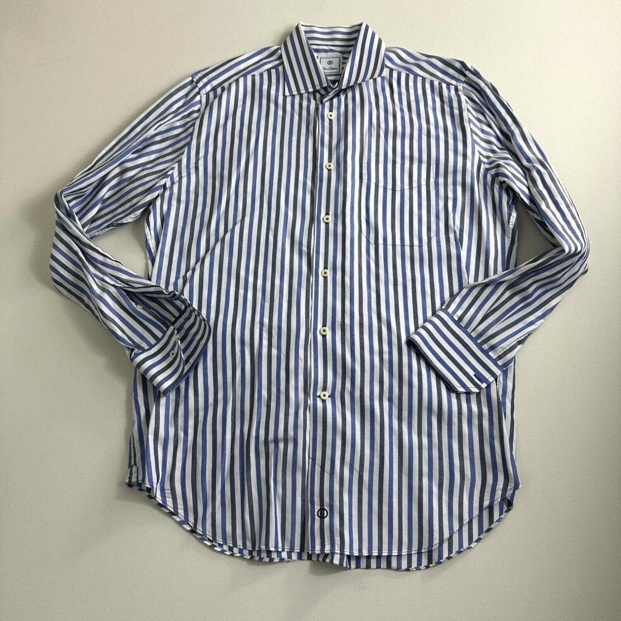 David Donahue Dress Shirt Mens Size Large Blue... - Depop