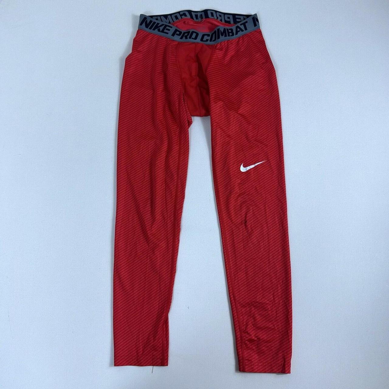 Nike Pro Combat Compression Pants Tights Red... - Depop