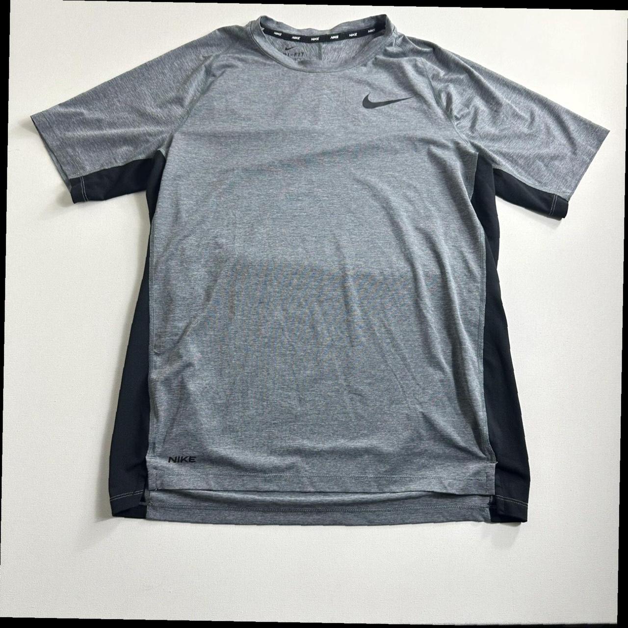 Nike Short Sleeve Base Layer Grey Black T Shirt