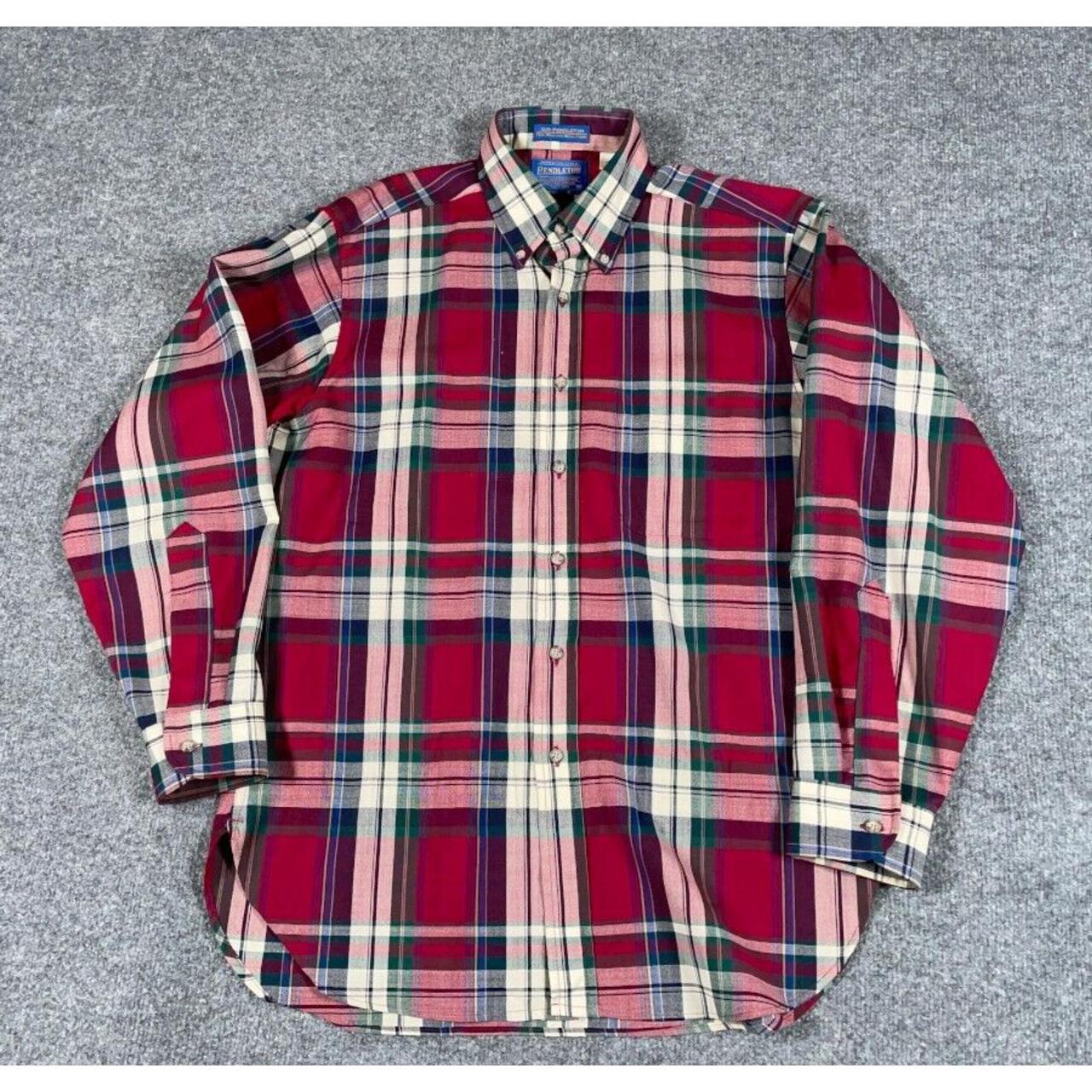 Sir Pendleton Worsted Flannel Shirt Adult Medium Red... - Depop