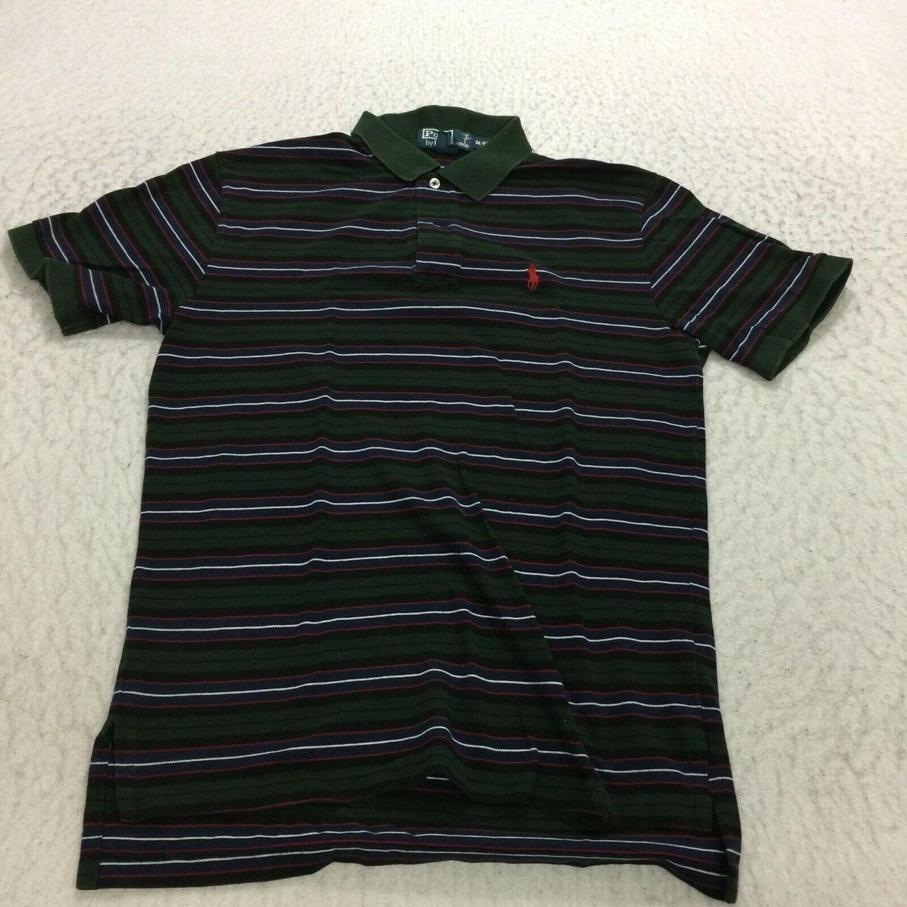 Polo Ralph Lauren Striped Polo Shirt Size M Green... - Depop