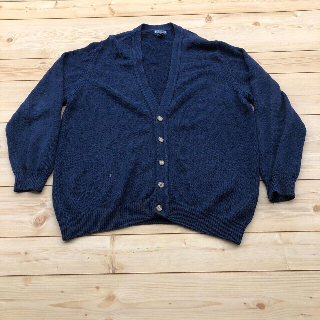 Lands' End Men's Blue Cardigan | Depop