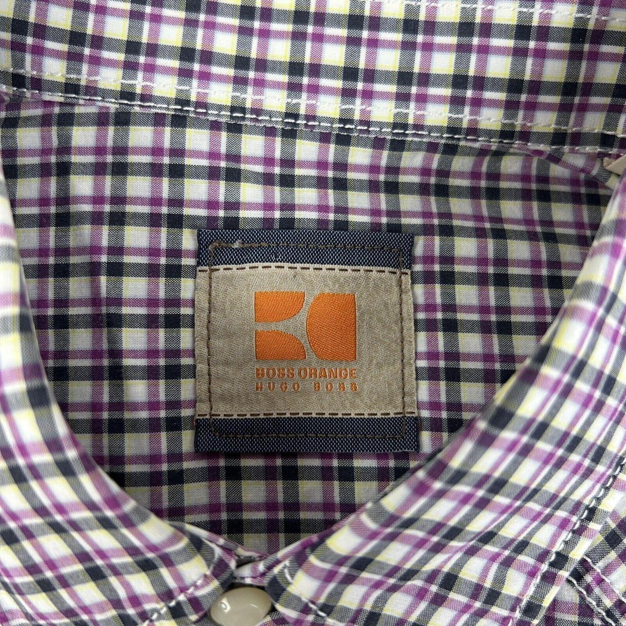 Hugo Boss Orange Label Men Size Medium Check Cotton... Depop