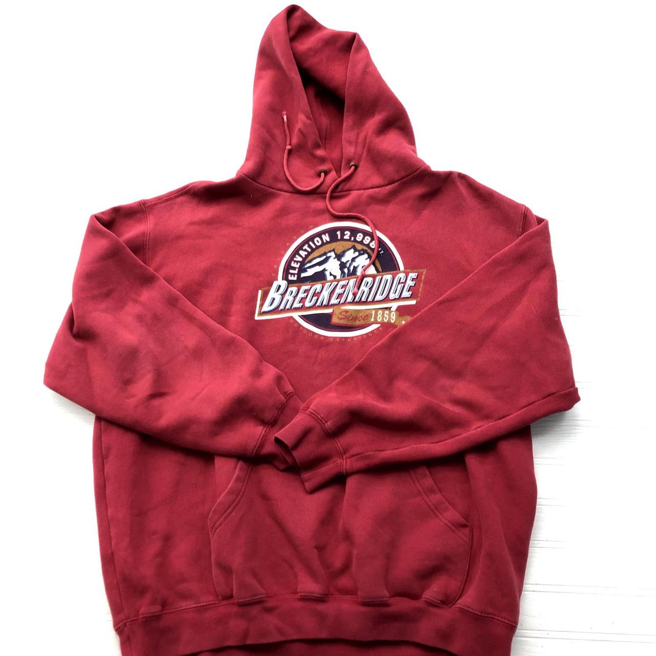 BAC Red Breckenridge Pullover Long Sleeve Hoodie... - Depop