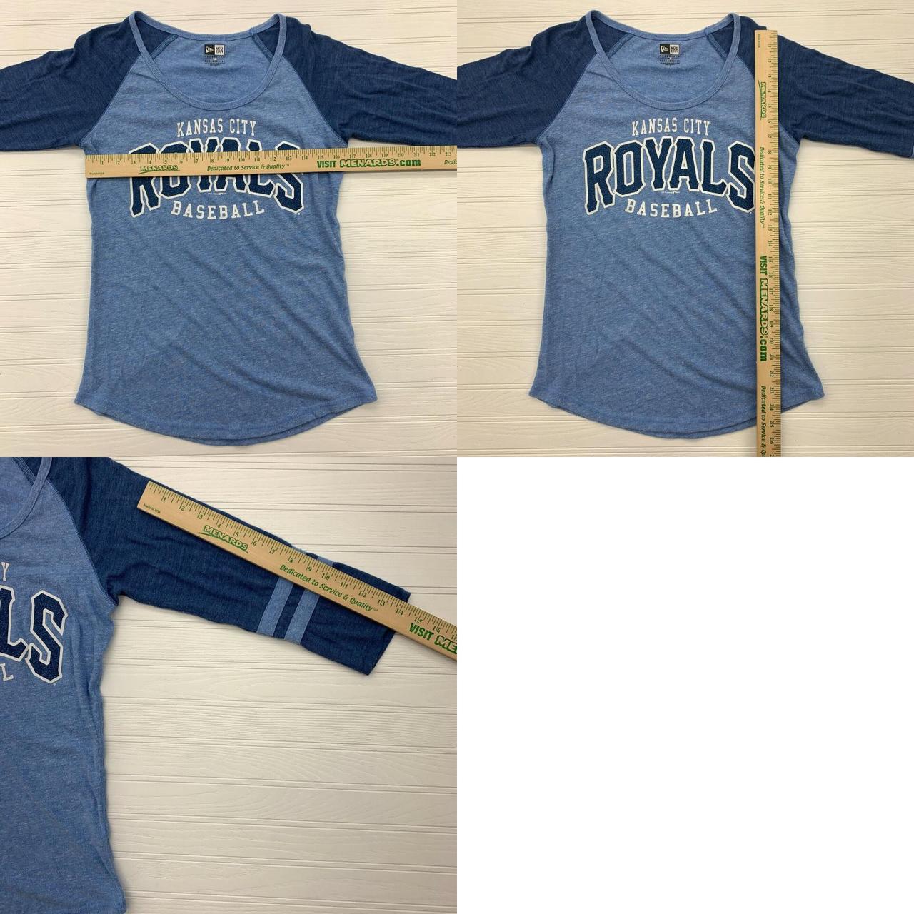 New Era Kansas City Royals Womens Blue Raglan LS Tee