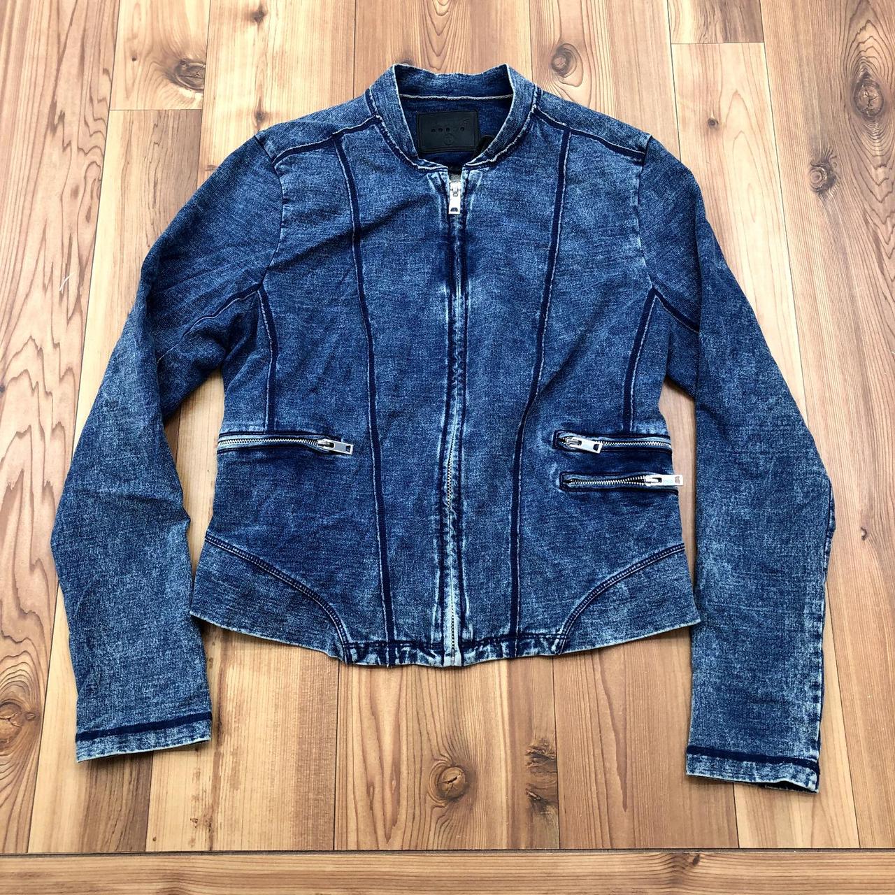 Denim Jacket Zip-up W/ Hoodie Dark Wash