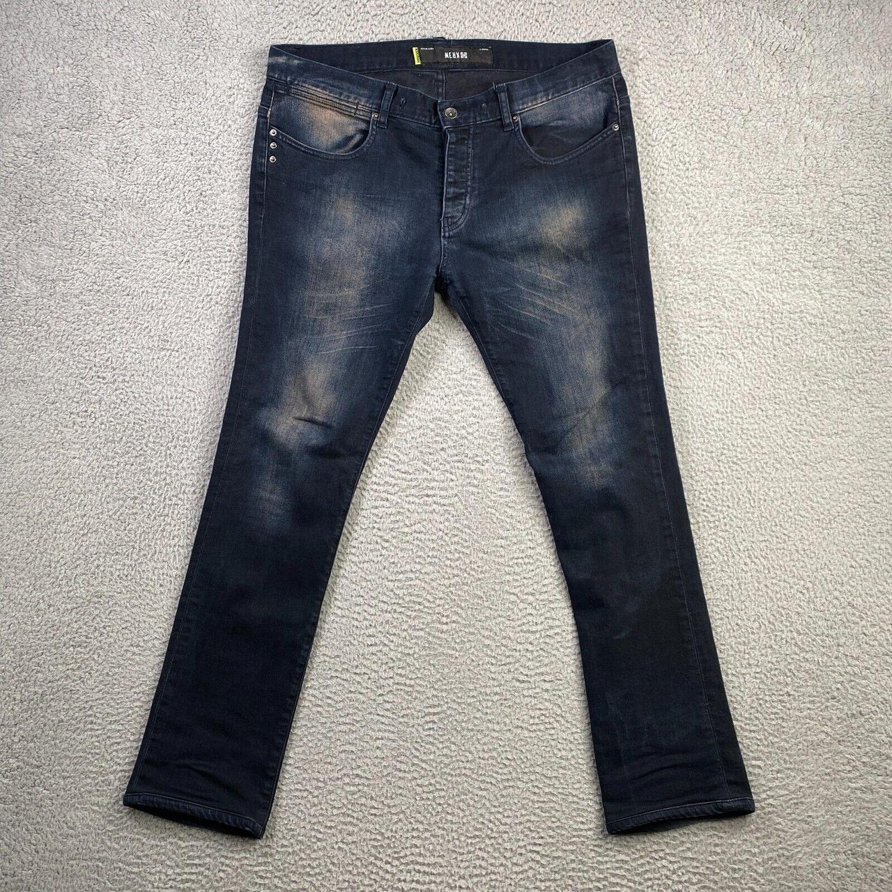 KR3w Jeans Mens 38x30 Blue K Skinny Slim Skater Y2K... - Depop
