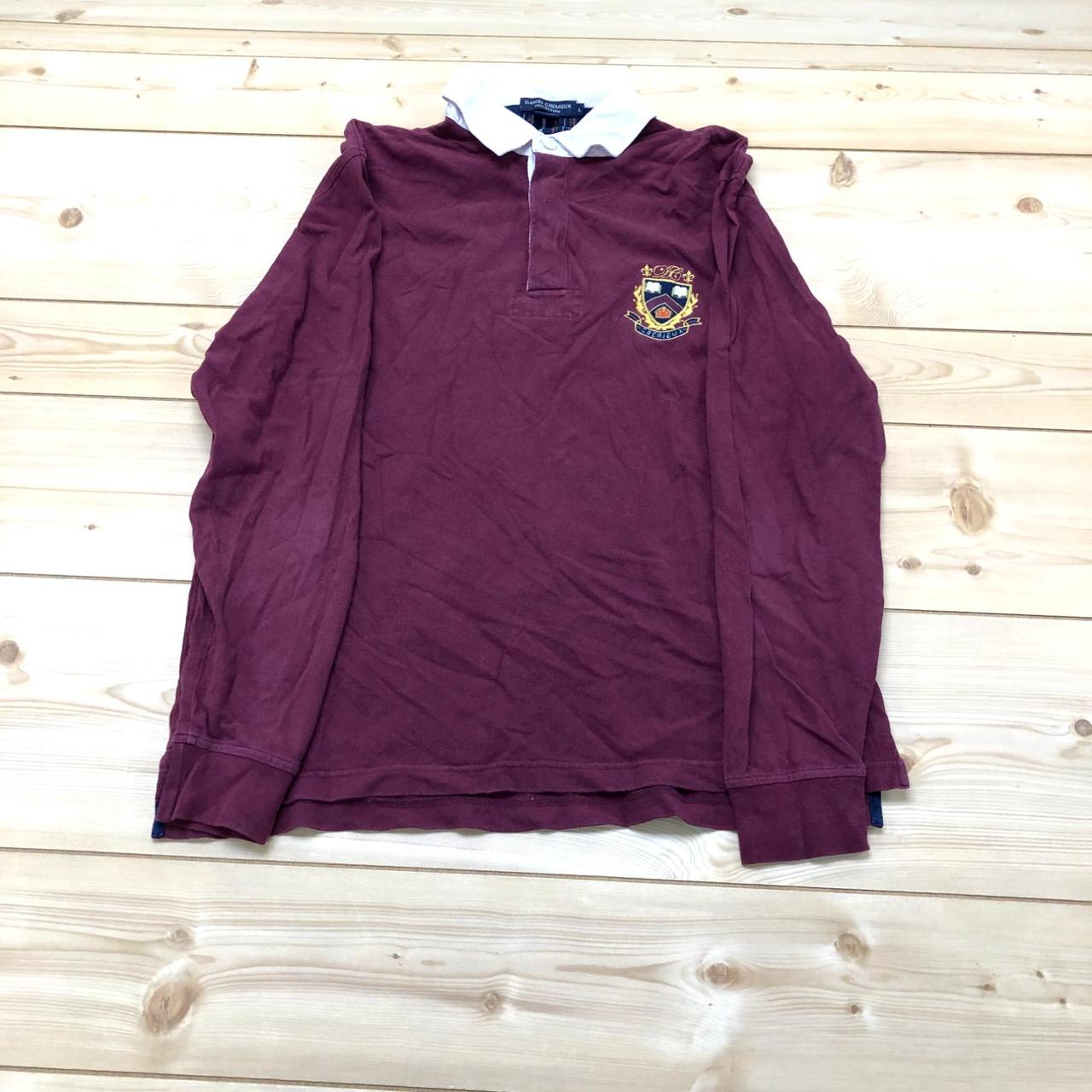 Daniel Cremieux Collection Burgundy Long Sleeve... - Depop