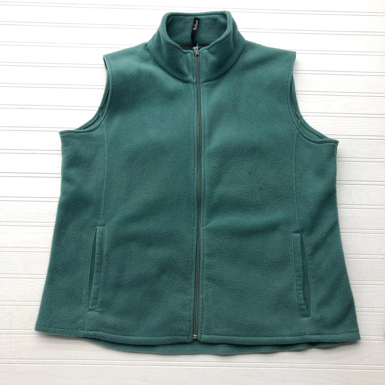 Woolrich Green Solid High Neck Regular Double Pocket... - Depop