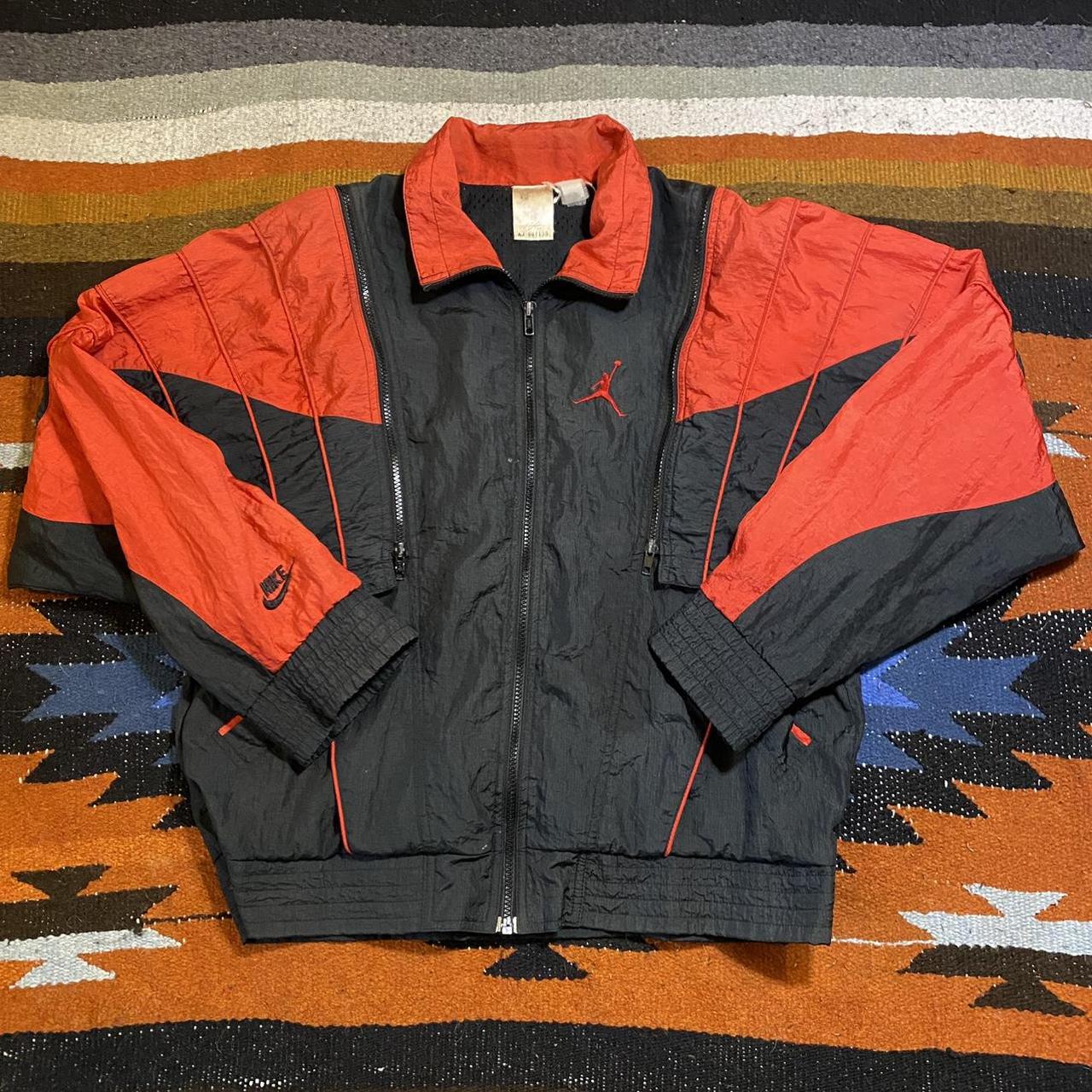 Nike Men's Black and Red Jacket Depop