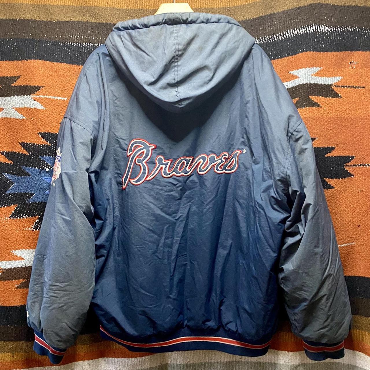 Vintage 90s Atlanta Braves Starter Satin Jacket. - Depop