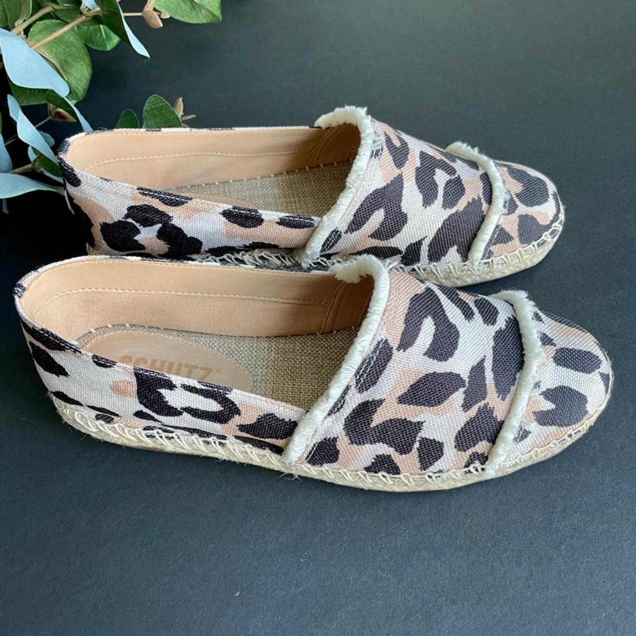 NEW with outlet box Schutz Ohanna Leopard Animal Print Espadrille 8B