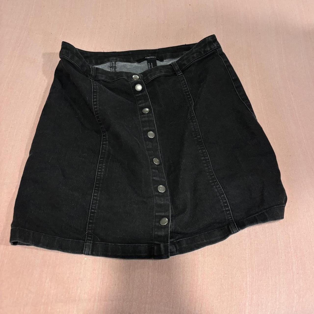 Black jean skirt forever 21 hotsell