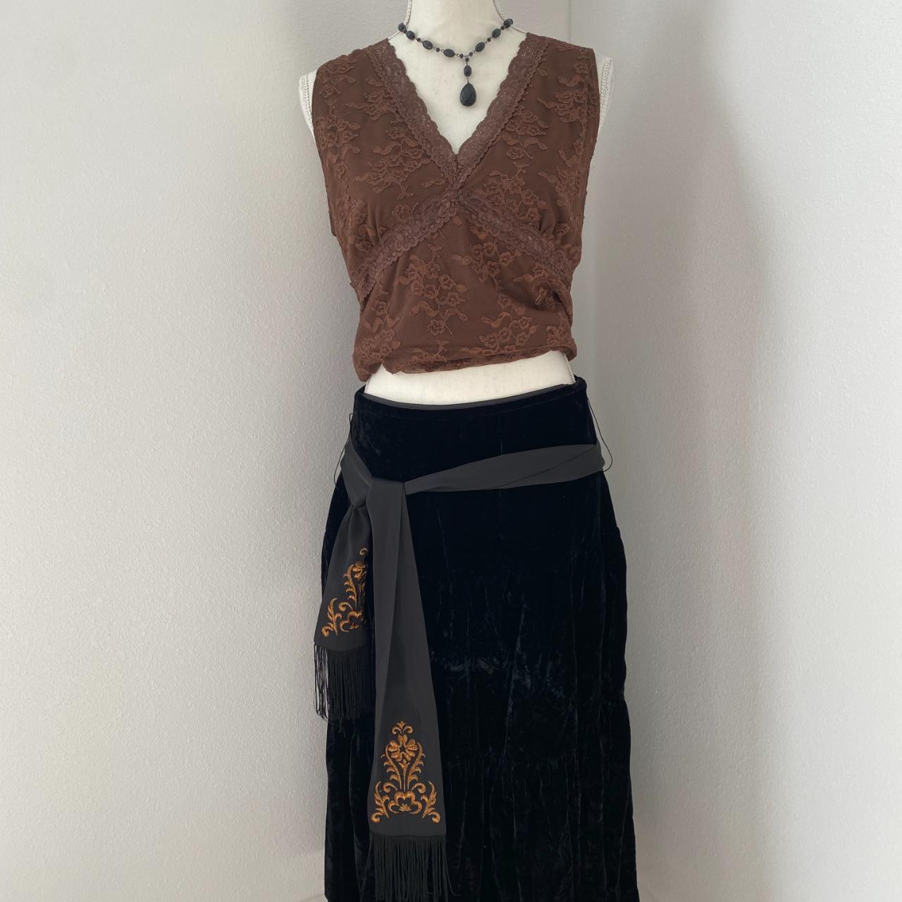 Whimsigoth Boho S Velvet Tiered Maxi Skirt With Depop