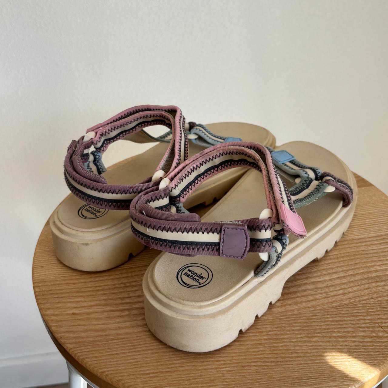 Wonder Nation gladiator sandals in pink, blue Depop