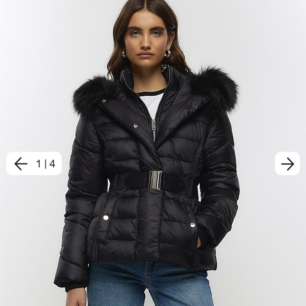 River island black parka online