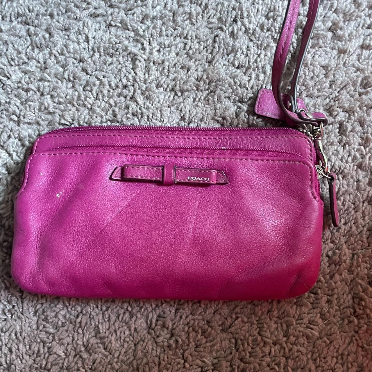 Pink Coach wallet wristlet OPEN TO OFFERS! 100% - Depop