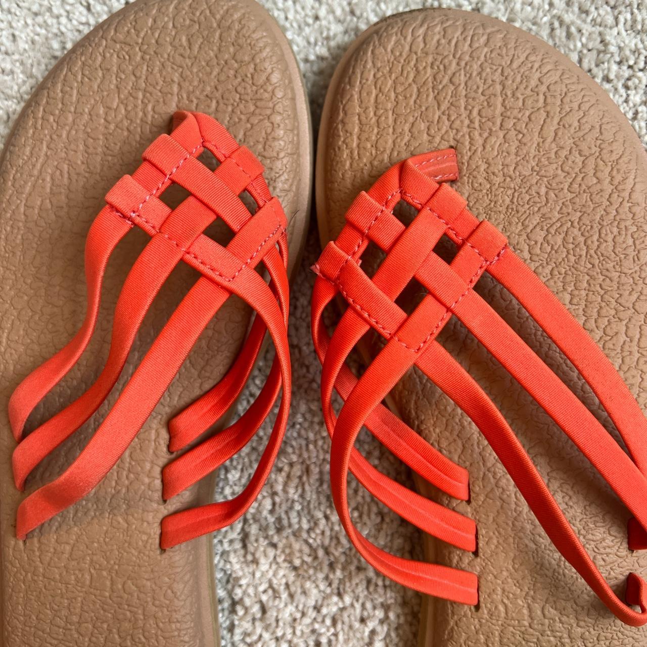 Sanuk Sandals- Woven Orange US Women's Size - Depop