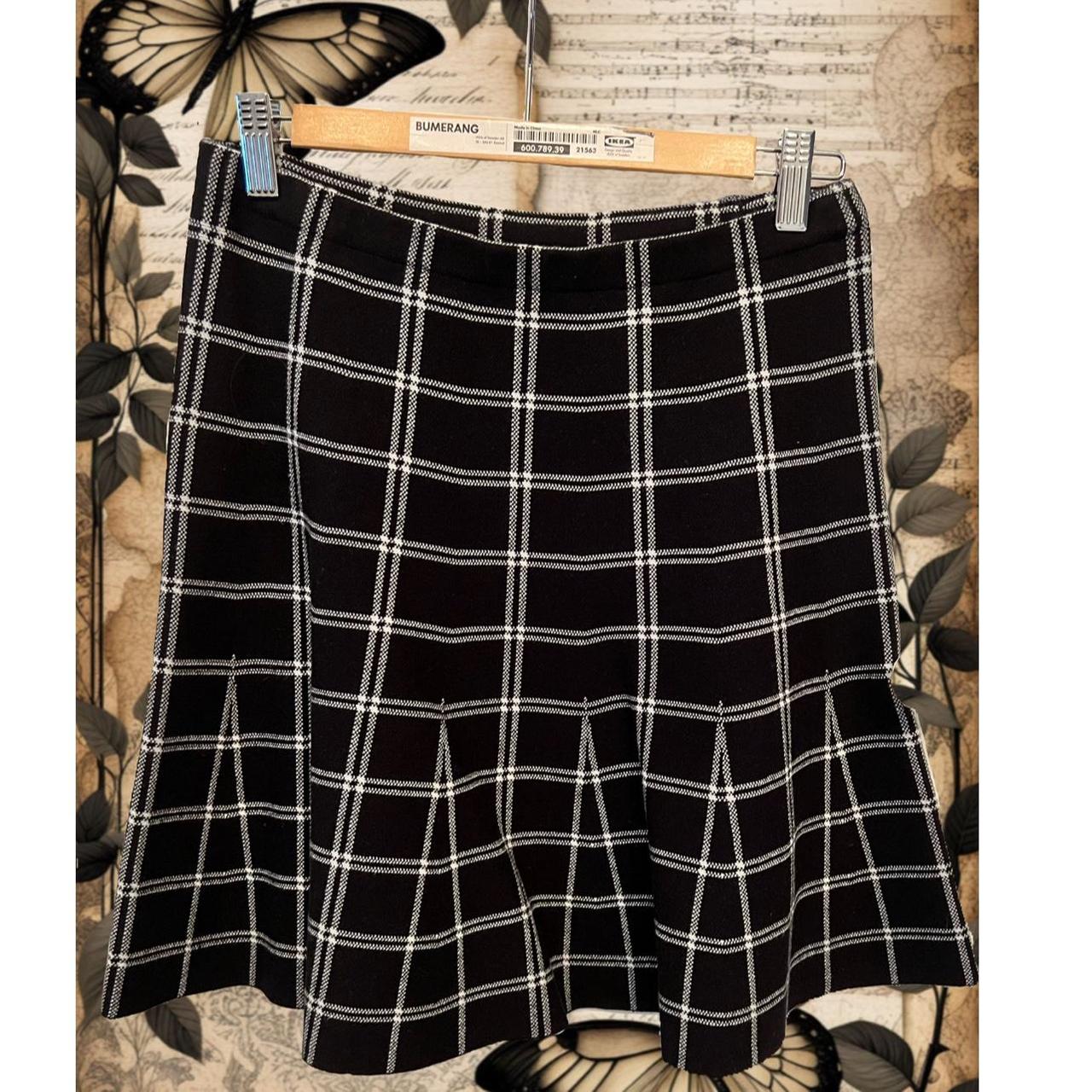 Black and white check a line skirt hotsell